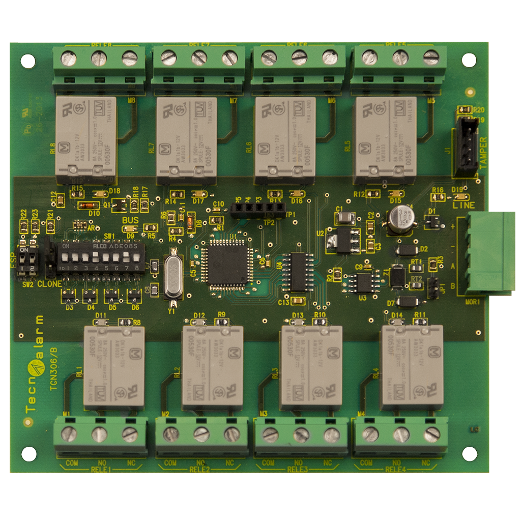 ESP 8RSP, zbernicový relé modul s 8 relé (7 sig. 1 s napätím)